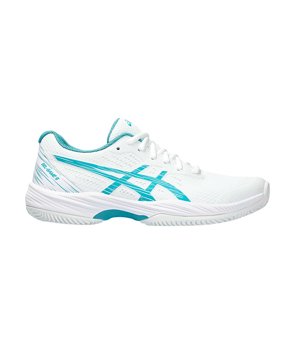 Asics Gel Game 9 Blanco/Azul Mujer